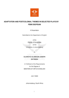 Adaptation and postcolonial themes in selected plays Femi Osofisan