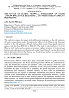 The effect of global financial integration on South African bank stock risk premia: A US versus China conflict perspective