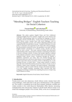 “Mending Bridges”: English teachers teaching for social cohesion