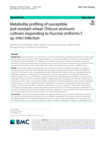 Metabolite profiling of susceptible and resistant wheat (Triticum aestivum) cultivars responding to Puccinia striiformis f. sp. tritici infection