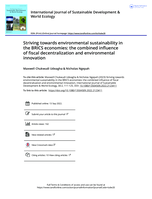 Striving towards environmental sustainability in the BRICS economies: the combined influence of fiscal decentralization and environmental innovation