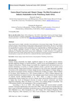 Nature-based tourism and climate change: The risk perceptions of industry stakeholders in the Waterberg, South Africa