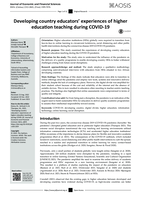 Developing country educators’ experiences of higher education teaching during COVID-19