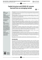 Capital structure and COVID-19: Lessons learned from an emerging market