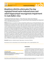 Boophone disticha attenuates five day repeated forced swim-induced stress and adult hippocampal neurogenesis impairment in male Balb/c mice
