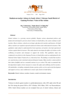 Student-on-teacher violence in South Africa's Tshwane South District of Gauteng Province: Voices of the victims