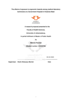 The effects of exposure to ergonomic hazards among medical laboratory technicians at a Government Hospital in KwaZulu-Natal