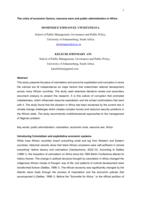 The crisis of economic factors, resource wars and public administration in Africa