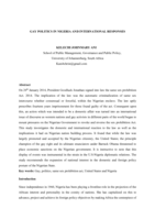  Gay politics in Nigeria and international responses