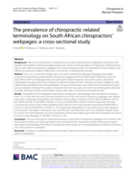 The prevalence of chiropractic-related terminology on South African chiropractors’ webpages: a cross-sectional study