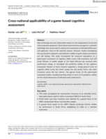 Cross‐national applicability of a game‐based cognitive assessment