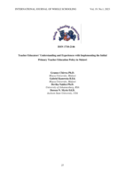   Teacher educators’ understanding and experiences with implementing the initial primary teacher education policy in Malawi