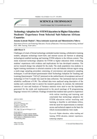 Technology adoption for STEM education in higher education: Students? Experience from selected Sub-Saharan African countries