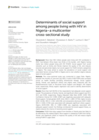 Determinants of social support among people living with HIV in Nigeria–a multicenter cross-sectional study