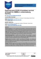 Exploring post-COVID-19 lockdown survival strategies for SMMEs in Johannesburg, Gauteng