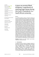 It gives me anxiety! Black Academics' experiences of teaching large classes during the Covid-19 pandemic in a South African university