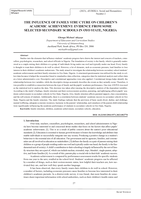 The influence of family structure on children's academic achievement: Evidence from some selected secondary schools in Oyo State, Nigeria