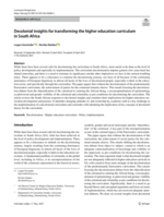 Decolonial insights for transforming the higher education curriculum in South Africa