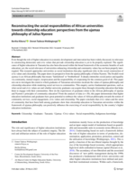 Reconstructing the social responsibilities of African universities towards citizenship education: Perspectives from the ujamaa philosophy of Julius Nyerere