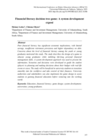Financial literacy decision tree game: A system development exposé