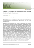 Evaluation of psychological and nutritional interventions for eating disorders in Nigeria: A scoping review