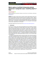 Matrix optics of artificial intraocular pinhole apertures in astigmatic eyes: Modelling depth of field