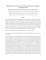 Demographic characteristics of teachers' perceptions towards the use of technology in early childhood education