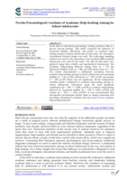 Psycho-personological correlates of academic help-seeking among in- school adolescents