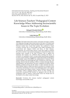 Life sciences teachers’ pedagogical content knowledge when addressing socioscientific issues in the topic evolution