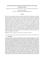 Students Perceptions about the Influence of School Environment on their Academic Performance in Physics