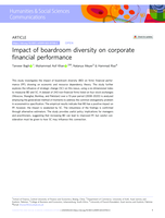 Impact of boardroom diversity on corporate financial performance