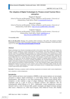 The adoption of digital technologies by women-owned tourism micro-enterprises