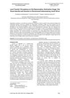 Local tourists' perceptions on city rejuvenation, destination image, city brand identity and intention to recommend Johannesburg, South Africa