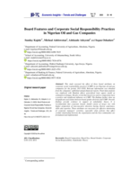 Board features and corporate social responsibility practices in Nigerian Oil and gas companies