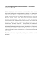 Cross-country growth-oriented entrepreneurship: When is a performance- based culture effective?