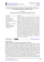 Developing task persistence skills in college students with hard of hearing using strategic content learning