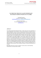 Factors that militate against democratic secondary school governance in Zambia