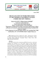 Digitalisation of work processes in the Nigerian University system under the new normal