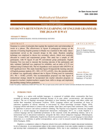  Student’s retention in learning of english grammar: The jigsaw ii way