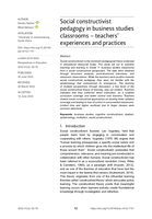 Social constructivist pedagogy in business studies classrooms – teachers' experiences and practices