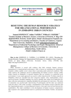 Resetting the human resource strategy for organizational performance in Zimbabwe urban councils