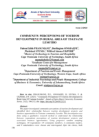 Community perceptions of tourism development in rural area of Tsatsane Lesotho