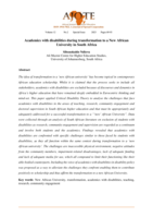 Academics with disabilities during transformation to a New African University in South Africa