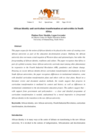 African identity and curriculum transformation at universities in South Africa
