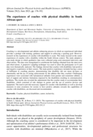 The experiences of coaches with physical disability in South African sport