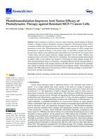 Photobiomodulation improves anti-tumor efficacy of photodynamic therapy against resistant MCF-7 cancer cells
