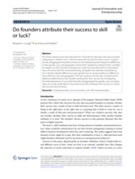 Do founders attribute their success to skill or luck?