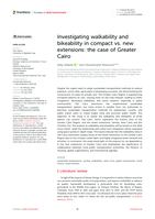 Investigating walkability and bikeability in compact vs. new extensions: The case of Greater Cairo