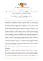 Towards a context-relevant, institution-based ICT integration model of teacher education curriculum in Zimbabwe