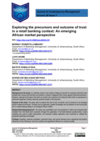 Exploring the precursors and outcome of trust in a retail banking context: An emerging African market perspective